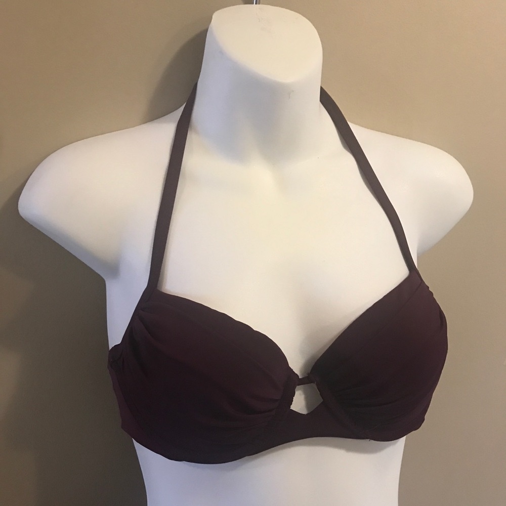Victoria’s Secret Maroon Dark Purple Swim Top 32B